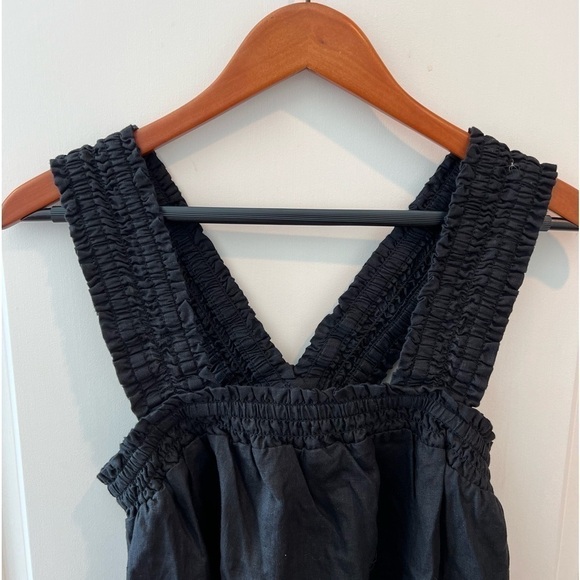 Everlane The Smocked Linen Shift Dress: Black NWT - Picture 8 of 16